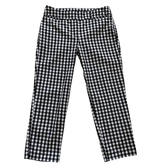 Ann Taylor Factory Ankle Pants Black White Gingham Curvy Fit Summer Pants Size 6 - Picture 12 of 12